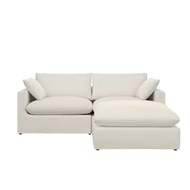 Russell 3 Seater Sofa with Ottoman - Oat (EcoClean Fabric)