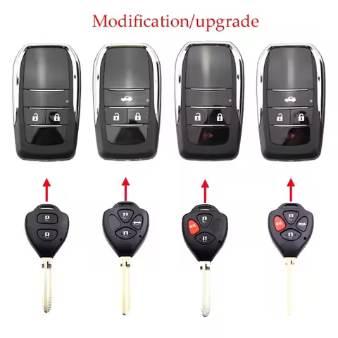 New Car Key Shell Modified Flip Folding Remote Key Case Shell for Toyota RAV4 Wish Camry Hiac Coroll