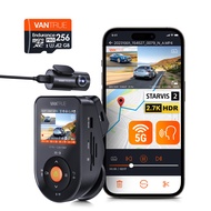 Vantrue S1 Pro 2.7K Front and Rear Dashcam for Car 5G WiFi 60FPS Hidden Dashcam w/HDR Night Vision S