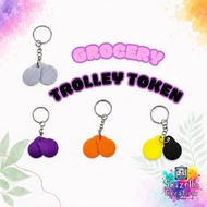 Supermarket Grocery Trolley Token Singapore Edition Keychain