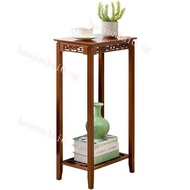 【SG local send】Chinese Style Side Table Carved Solid Wood Coffee Table Living Room Simple Multifunct
