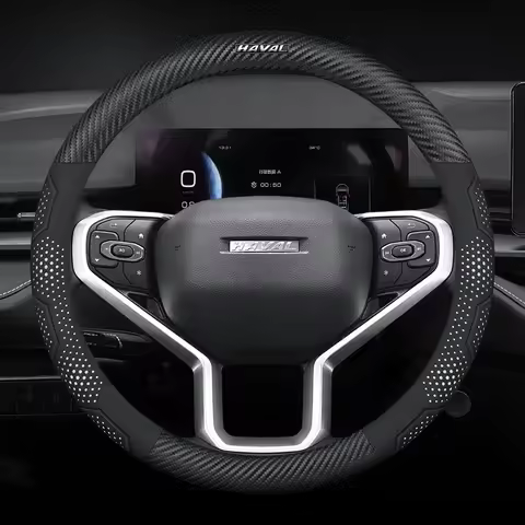 Carbon Fiber Suede Leather Car Steering Wheel Cover for HAVAL H6 JOLION HEV H3 H4 H2 F7 F7X H9 H5 M4