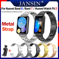 สาย For Huawei Band 9 /Band 8 /Band 7 / Band 6 / 6 Pro สายนาฬิกาสแตนเลส Quick Release For Huawei Watch Fit 2 /Fit new / Watch Fit วงดนตรีทดแทน Wrist Strap Metal Bracelet smart band