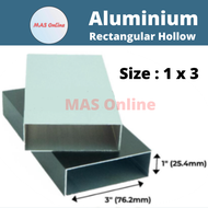 1 x 3 Aluminium Hollow Rectangular Hollow / Segi Empat Hollow / Bar Berongga Aluminium 长方通 -2ft/ 4ft/ 6ft/ 8ft MASONLINE