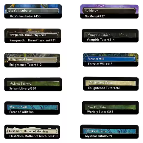 Custom High-Quality NON FOIL Magical Cards Elesh Norn Mother Force of Will Enlightened Tutor Mystica