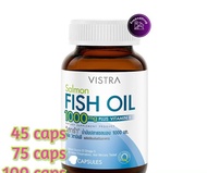 Vistra Salmon Fish Oil 1000 MG 45,75,100 เม็ด วิสทร้า น้ำมันปลาแซลมอน ฟิชออย 1000 มก ราคาถูกสุด DHA 