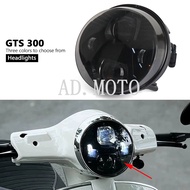 New Motorcycle Black Chrome Headlight Assembly for Vespa GTS300 GTS 300 GTS300 GTS300 LED Headlight 