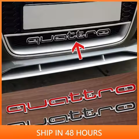 3D ABS Quattro Emblem Car Front Grille Badge LOGO Auto Accessorie For Audi SLine A5 C6 C5 A1 A7 Q3 T