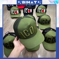 DSQUARED2 Men's and Women's Fashion Button Buckle Baseball Cap, Dsquared2 cool khaki mesh hat MU489