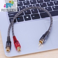1pc 30cm 1 RCA Male to 2 RCA Female OFC Splitter Cable for Car Audio System [Redkeev.sg]