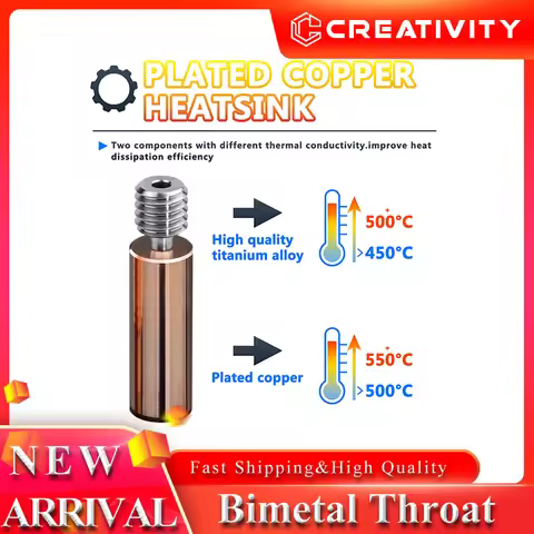 CR10 Bi-Metal Heatbreak Upgrade All Metal BiMetal Throat for Ender 3/V2/Pro/Ender 5 Neptune 3 Pro/Pl