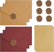 Vintage Writing Paper with Envelope, Pack of 22 Envelopes, Writing Paper Set with 10 Sheets of A5 Li