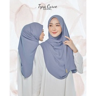 Shawl Segi Tiga Bentuk Bawal  (Tyra Curve Shawl) Bawal Selapis Curve Butterfly Chiffon