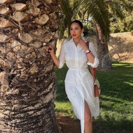 Shirt Dress Casual white Dress / Beachwear Bali D089