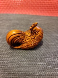 黃楊木手工雕刻木雕小品 母雞 5.5×3.5公分 玉松刻