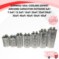 SUNWHA/ USA/ COOLING EXPERT AIRCOND CAPACITOR OUTDOOR 5uF/ 7.5uF/12.5uF/16uF/ 20uF/ 25uF/30uF/ 35uF/
