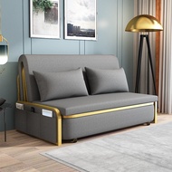 Sofa Bed Foldable with Storage Dual-use Modern Simple Sofa Small Apartment Leisure Living Room Single Double Seat Fabric Sofa