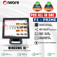 MESIN Iware Pos All In One PC Cashier Machine Touchscreen F1-PRIME 16/256GB Windows 10 Intel i5 Gen 