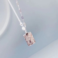 Pure silver 999 auspicious words lucky fortune Nafu AB Style Tassel Necklace Female Chinese Style So