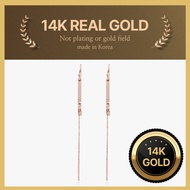 [Helene Jewelry] 14K real gold Love stick drop gold earring