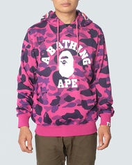 Jaket Pria Hoodie X Bape Shark Camo Pink Hitam