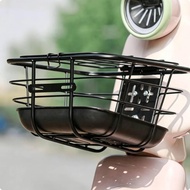 [lzdxwcke3pu] Front Cycle Basket Rounded Corners Cycle Wire Basket Cycle Gear Black Mounted Plate