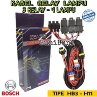 KABEL RELAY BOSCH KOMPLIT TIPE 3 RELAY 4 LAMPU ( H11 - HB3 ) - KANR