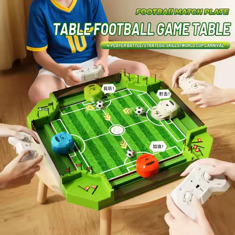 Remote control table football game for 4 players, parent-child interactive football board game