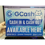 Gcash Cash In Cash out Laminated Signage 250 micron Makapal by tita print