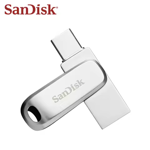 SanDisk Flash Drive DDC4 2-in-1 OTG 256GB 512GB 32GB 64GB 128GB 1TB USB3.2 Gen1 Type-C/A Ultra Dual 