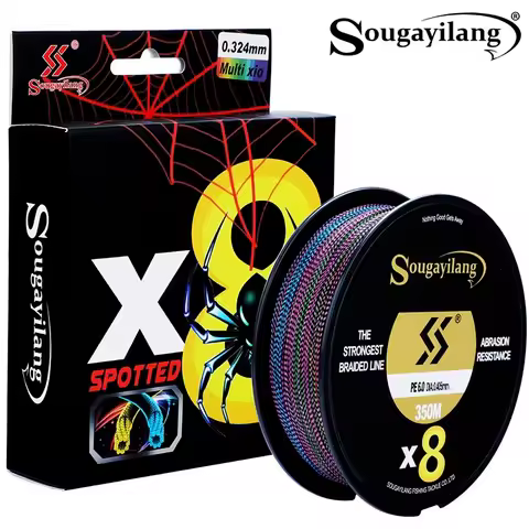 Sougayilang X8 Speckled Braided Fishing Line 150M 17-97LB Multifilament Fishing Line Super Strong PE