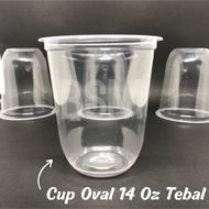 14oz Oval Plastic Cup Oval Plastic Cup/ Drink Cup/