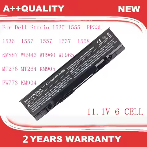 Laptop Battery For Dell Studio 1535 1555 PP33L 1536 1557 1557 1537 1558 KM887 WU946 WU960 WU965 MT27