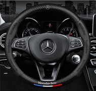 New Car Genuine Carbon fiber Leather  diameter 38cm Steering Wheel Covers for Mercedes Benz universal steering cover W203 W210 W211 W124 W202 W204 AMG Accessories