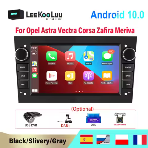 LeeKooLuu Autoradio 2 din Android 10.0 Multimedia Player Car Radio GPS For Opel Astra J H Vauxhall V