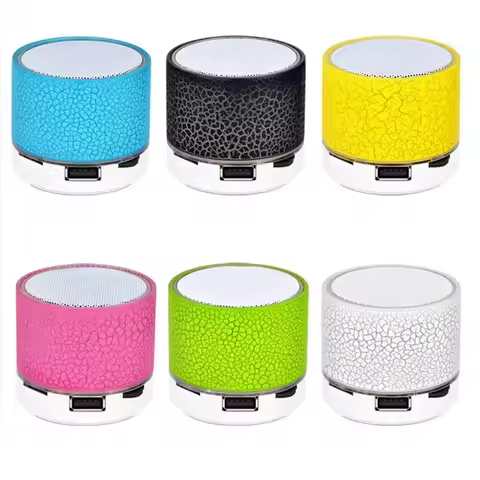 Mini Wireless Bluetooth Speaker With LED Lights Super Bass 3D Stereo Speaker Rechargeable Portable O