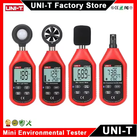UNI-T UT383/BT Illuminometer Light Meter UT363/BT Anemometer UT353/BT Sound Meter UT333/BT Temperatu