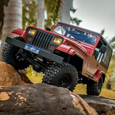 New FMS 1/10 Mashigan RC Car Rock Crawler RS Red 4WD Climbing Scale Retro Vehicle Adult Kids Christm