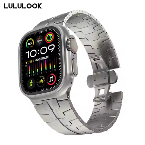 LULULOOK Watch Band Titanium For Apple Watch Ultra 3/2/Ultra, Grade 2 Titanium Metal Band 49mm For i
