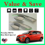 Perodua Myvi 2018 - 2024 Door Handle Insert Bowl Cover Trim Accessories Silver Chrome Matte Black 4p