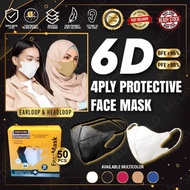 1 pc Disposable Face Mask 6D Duckbill earloop headloop non medical fashionable