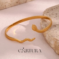 Cortura Snake Bangle 18K Gold Plated Stainless Steel