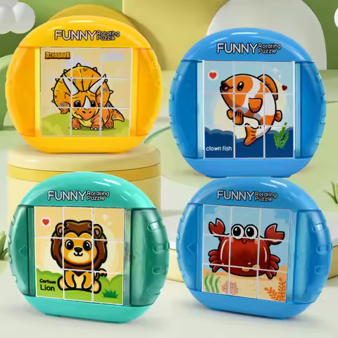 4IN1 Rotating Puzzle for Kids Fidget Toys 3 4 5 6 7 8 Year Old 4 Puzzles in 1 Fine Motor Skills Gift