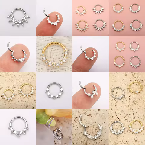 F136 Titanium Alloy High-Quality Luxury Hinged Earring Fashionable and Elegant Style Nasal Septum Ri