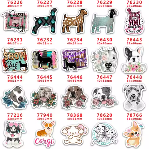 DIY Craft Supplies Sewing Accessories Cartoon Dog Printed Planar Resins Mold 10 Pieces. PR-76226