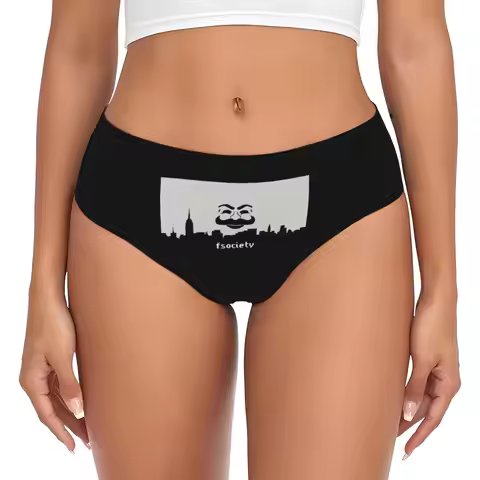 Womens FSociety M-Mr R-Robot Brief Panties Female Stretch Hacker Programmer Underwear Underpants