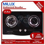 Milux 2 Burner Glass Hob Gas Cooker / Stove MGH-332 (3.5kw)