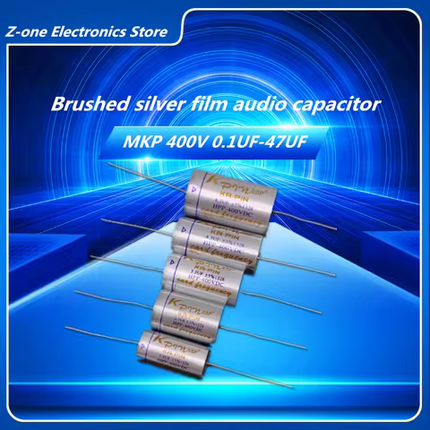 Wire drawn Silver MKP capacitor non-polar frequency divider capacitor 400V 0.1uf 2.2uf 3.3uf 4.7uf 5