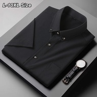 【Plus Size】10XL Black White Professional Men Short Sleeve Shirt Big 7XL 8XL 10XL Summer Loose Busine