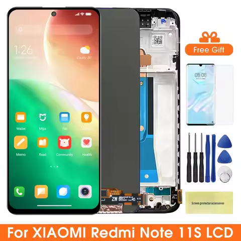 Super AMOLED Redmi Note 11S Screen Replacement, for Xiaomi Redmi Note 11S 2201117SG 2201117SI Lcd Di